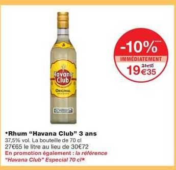 Rhum "havana Club" 3 Ans