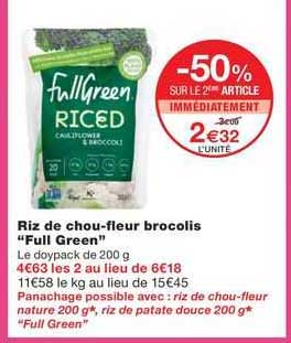 riz de chou-fleur brocolis "full green"