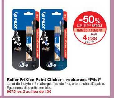 roller frixion point clicker + recharges "pilot"