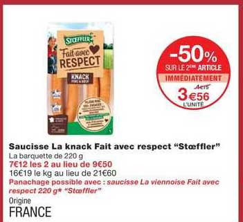 saucisse la knack fait avec respect "stoeffler"