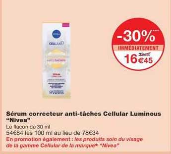sérum correcteur anti-tâches cellular luminoux "nivea"