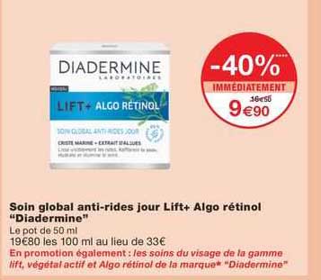 soin global anti-rides jour lift+ algo rétinol "diadermine"