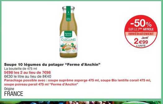 soupe 10 légumes du potager "ferme d'anchin"