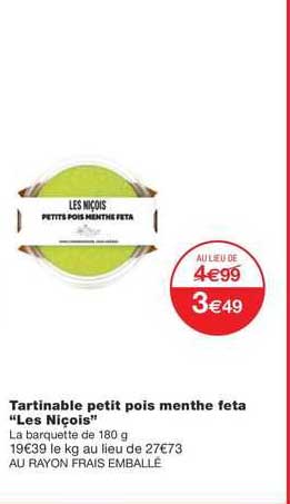 tartinable petit pois menthe feta "les niçois"