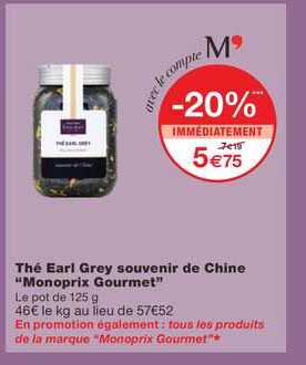 thé earl grey souvenir de chine "monoprix gourmet"