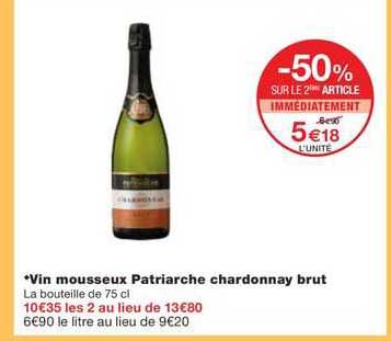 Vin Mousseux Patriarche Chardonnay Brut