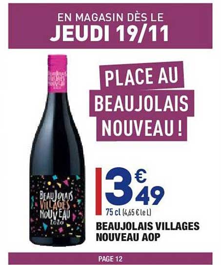 beaujolais villages nouveau aop