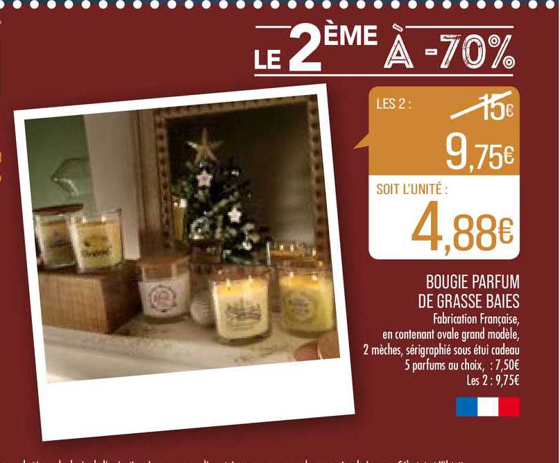 bougie parfum de grasse baies le 2ème à -70%