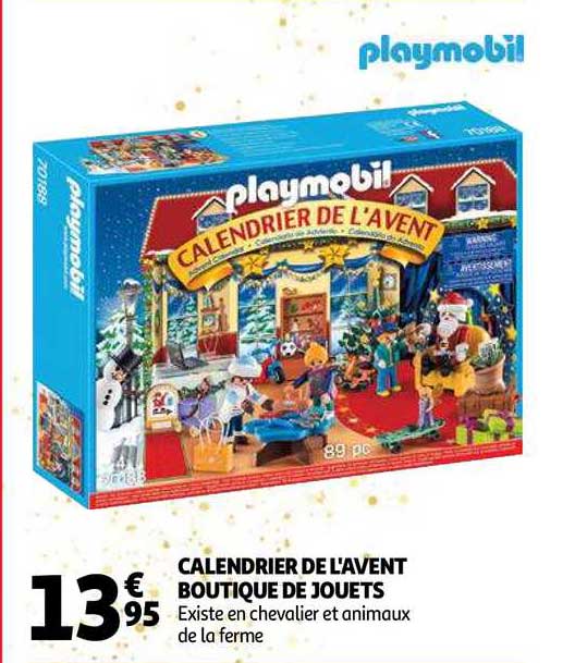 calendrier de l'avent boutique de jouets playmobil
