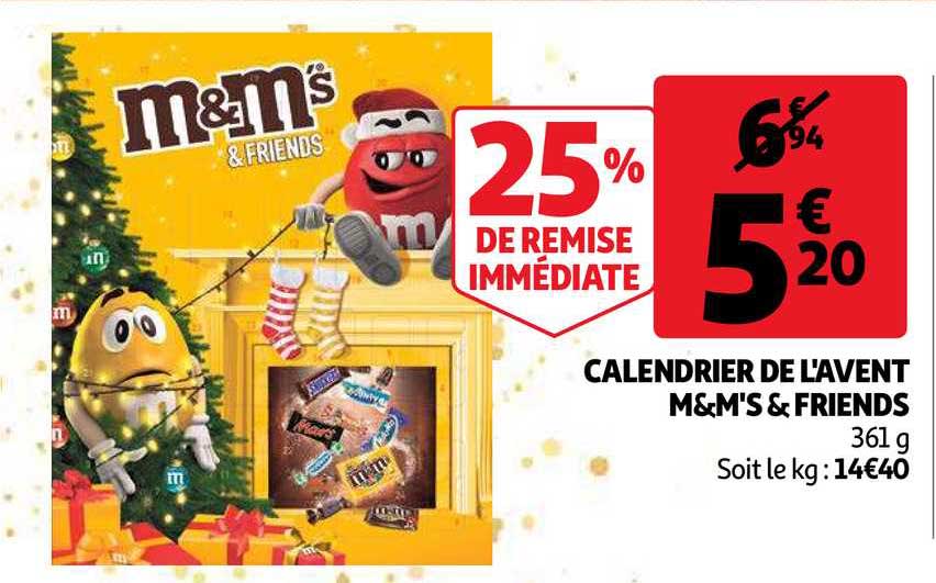 calendrier de l'avent m&m's & friends 25% de remise immédiate