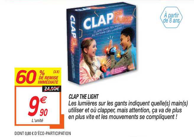 clap the light 60% de remise immédiate