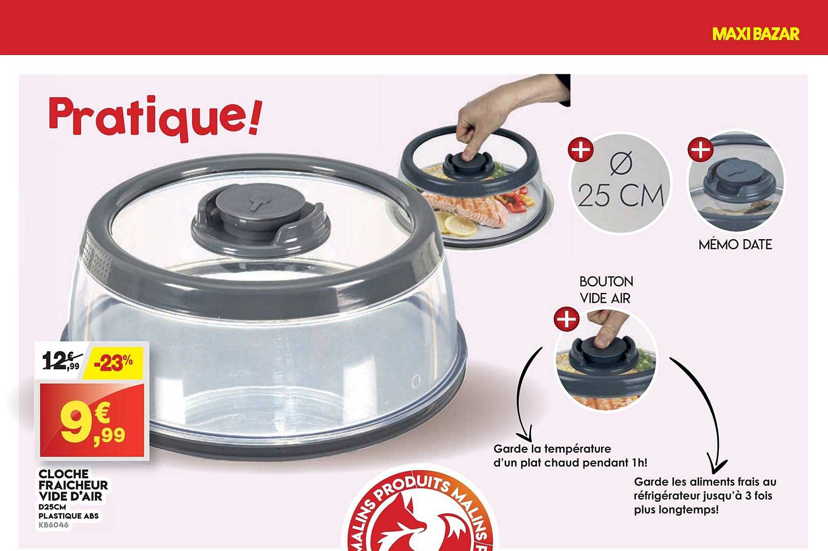 cloche fraîcheur vide d'air