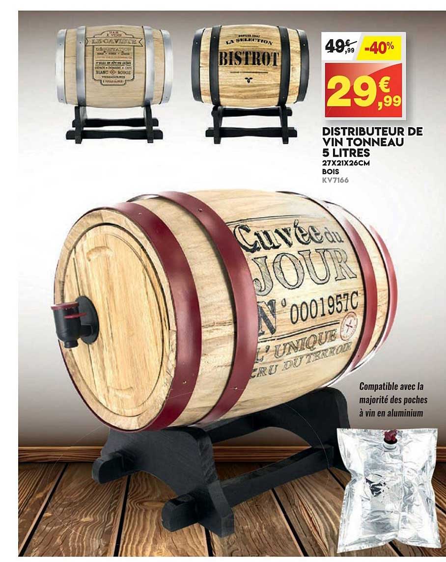 distributeur de vin tonneau 5 litres