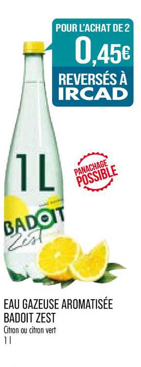 eau gazeuse aromatisée badoit zest