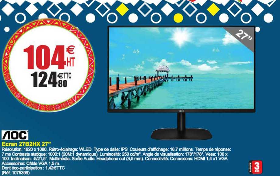 écran 27b2hx 27" Aoc