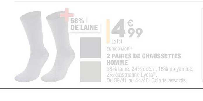 enrico mori 2 paires de chaussettes homme