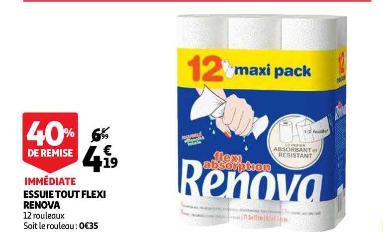 essuie tout flexi renova 40% de remise immédiate