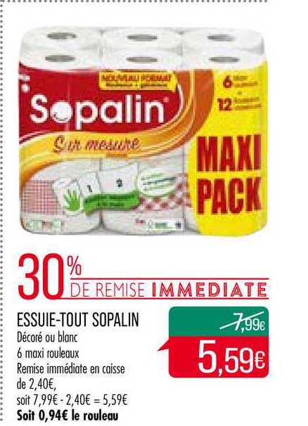 Essuie Tout Sopalin 30% De Remise Immédiate
