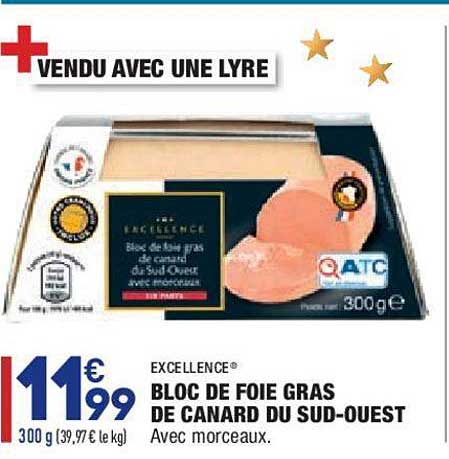 excellence bloc de foie gras de canard du sud ouest