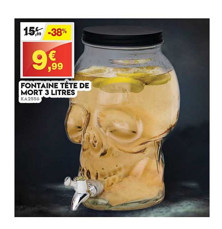 fontaine tête de mort 3 litres