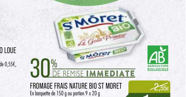 Fromage Frais Nature Bio St Moret 30% De Remise Immédiate