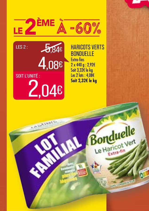 Haricots Verts Bonduelle Le 2ème à -60%