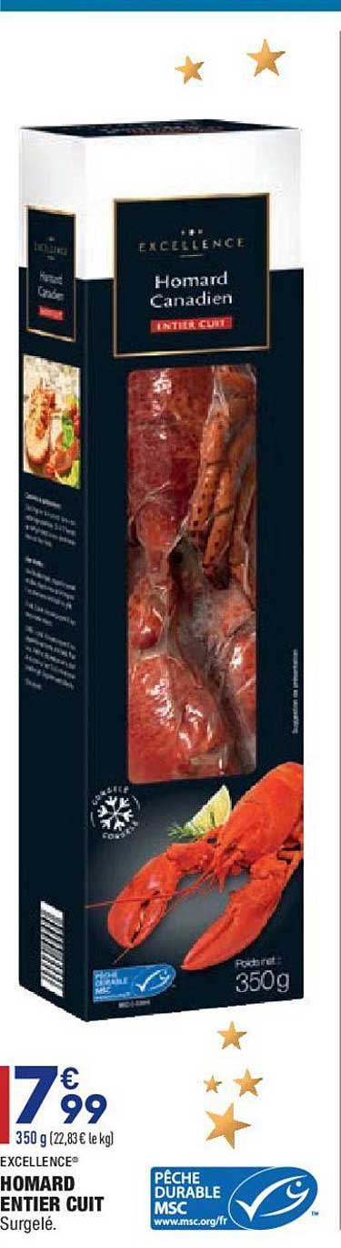 Homard Entier Cuit Excellence