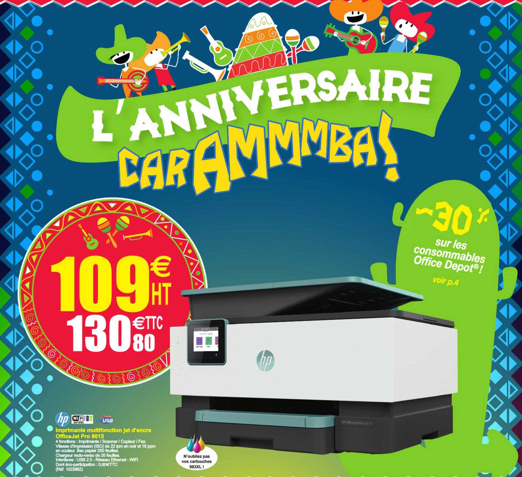 imprimante multifonction jet d'encre office jet pro 9015 hp