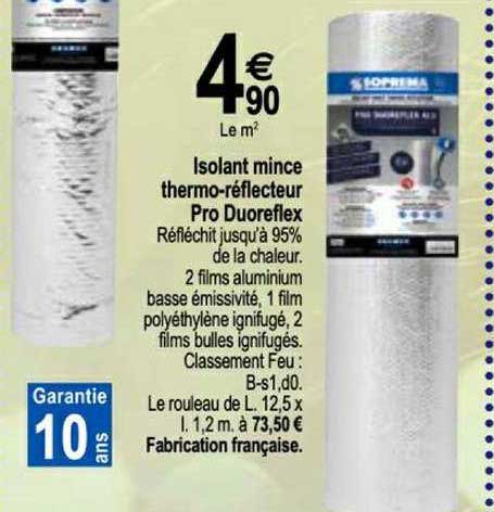 isolant mince thermo réflecteur pro duoreflex