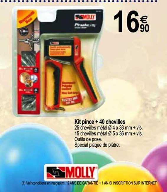 kit pince + 40 chevilles molly