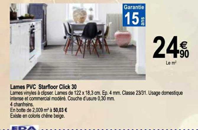 lames pvc starfloor click 30