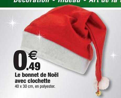 le bonnet de noël avec clochette