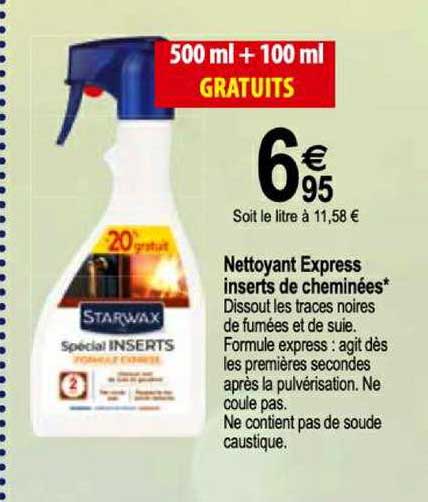 nettoyant express inserts de cheminées