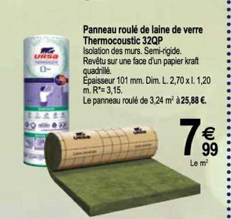 Panneau Roulé De Laine De Verre Thermocoustic 32qp