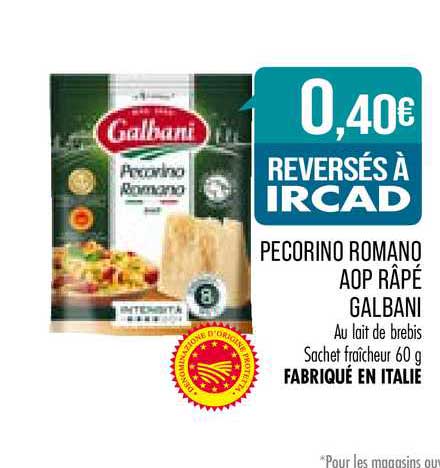 pecorino romano aop râpé galbani