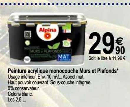 Peinture Acrylique Monocouche Murs Et Plafonds