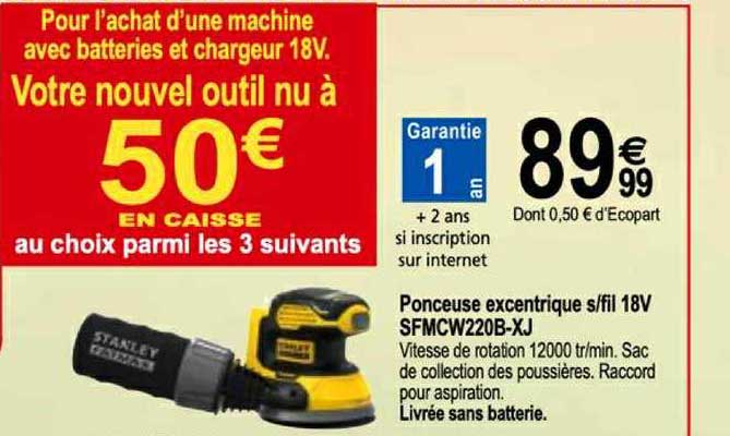ponceuse excentrique s fil 18v sfmcw220b xj