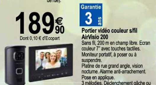 portier vidéo couleur s fil