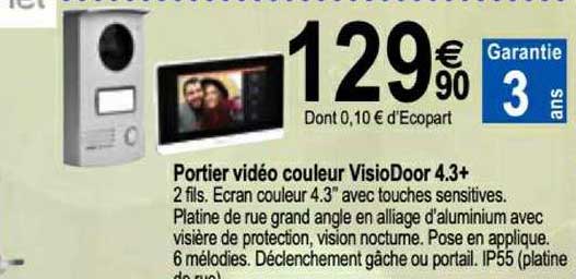 portier vidéo couleur visiodoor 4.3