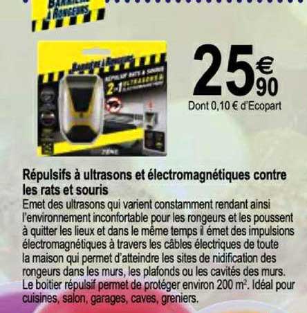 répulsifs à ultrasons et électromagnétiques contre les rats et souris