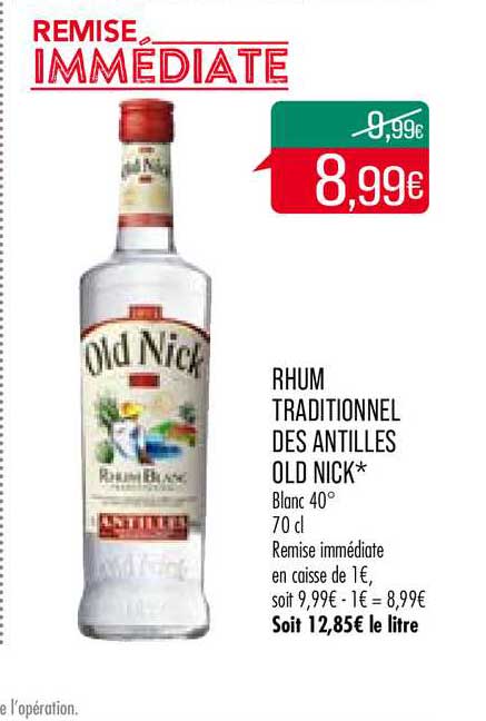 rhum traditionnel des antilles old nick