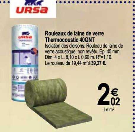 Rouleaux De Laine De Verre Thermocoustic 40qnt