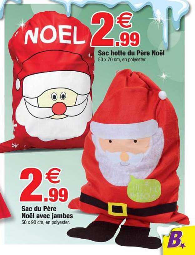 sac du père noël avec jambes