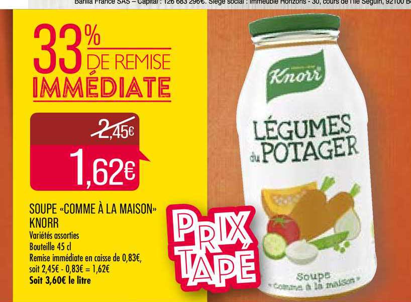 soupe comme à la maison knorr 33% de remise immédiate