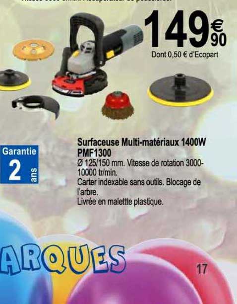 surfaceuse multi matériaux 1400 pmf1300