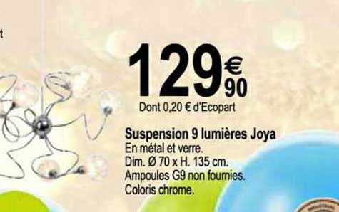 suspension 9 lumières joya