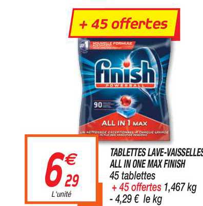 tablettes lave vaisselles all in one max finish