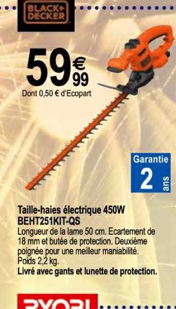 taille haies électrique 450w beht251kit qs