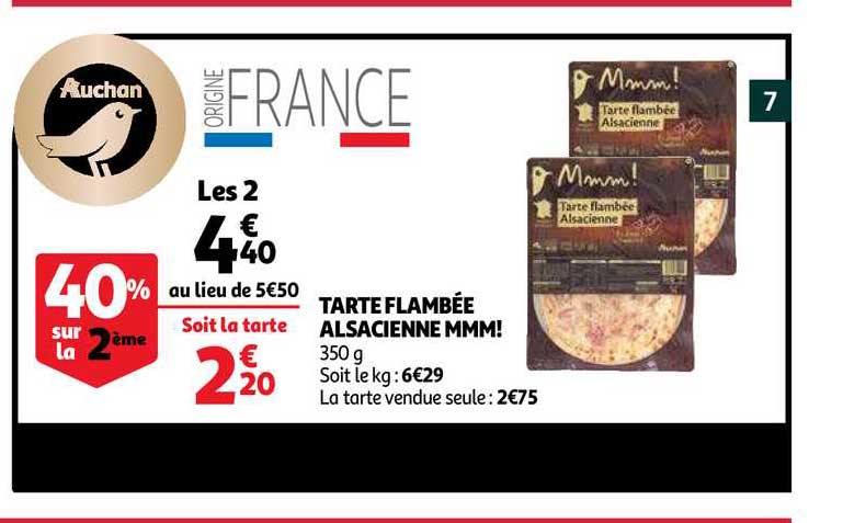 tarte flambée alsacienne mmm! 40% sur le 2ème