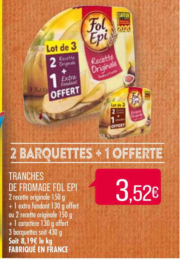tranches de fromage fol epi